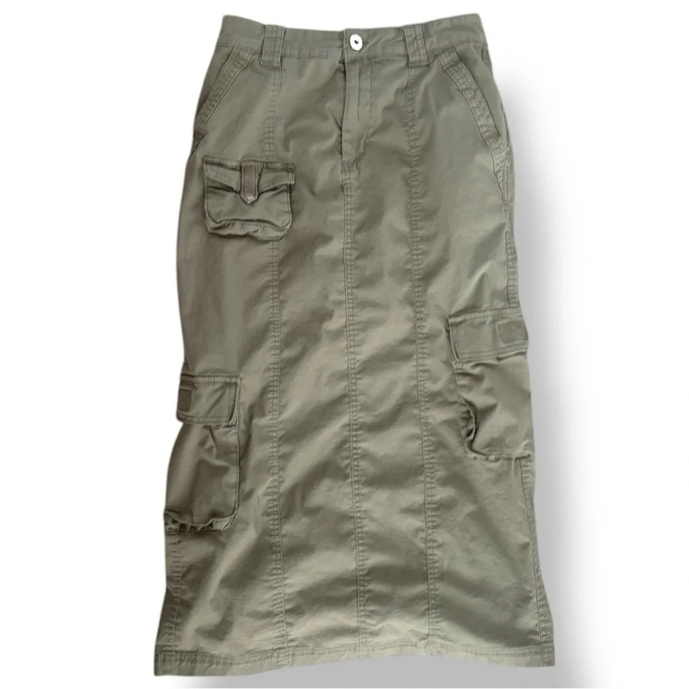 Cotton On Olive Cargo Utility Maxi Skirt